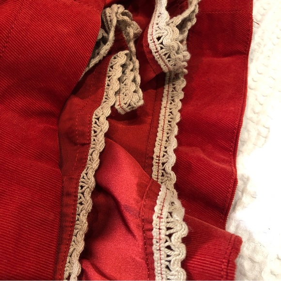 Anthropologie corduroy red halter or strapless tea length dress size 6 - Picture 7 of 8
